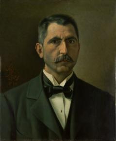خود نگاره‌ی کمال الملک در میان سالی